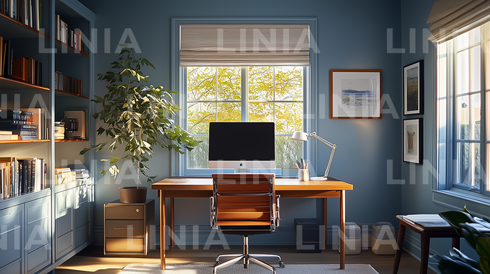 Blue Office Background for Virtual Meetings
