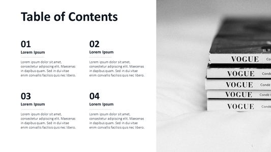 Table of Contents PPT Slide