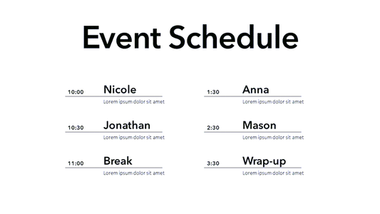 Event Schedule Slide Template