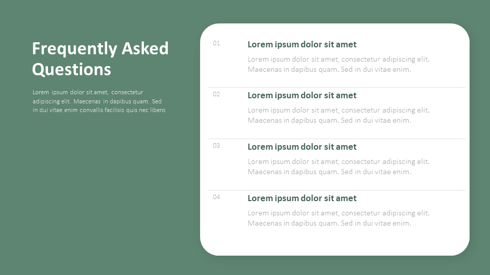 FAQs Slide Template PowerPoint or Google Slides FAQs Slide Template PowerPoint or Google Slides