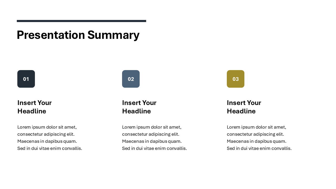 Presentation Summary Slide