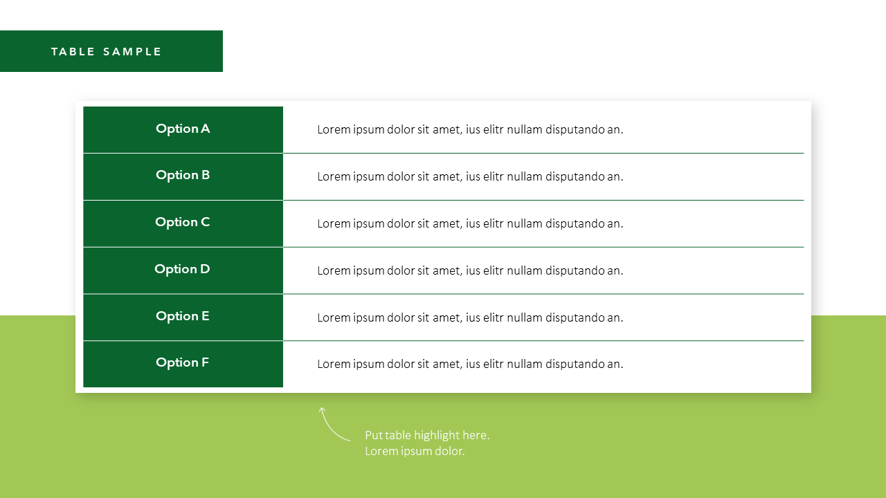 Table with Check Marks PPT Template