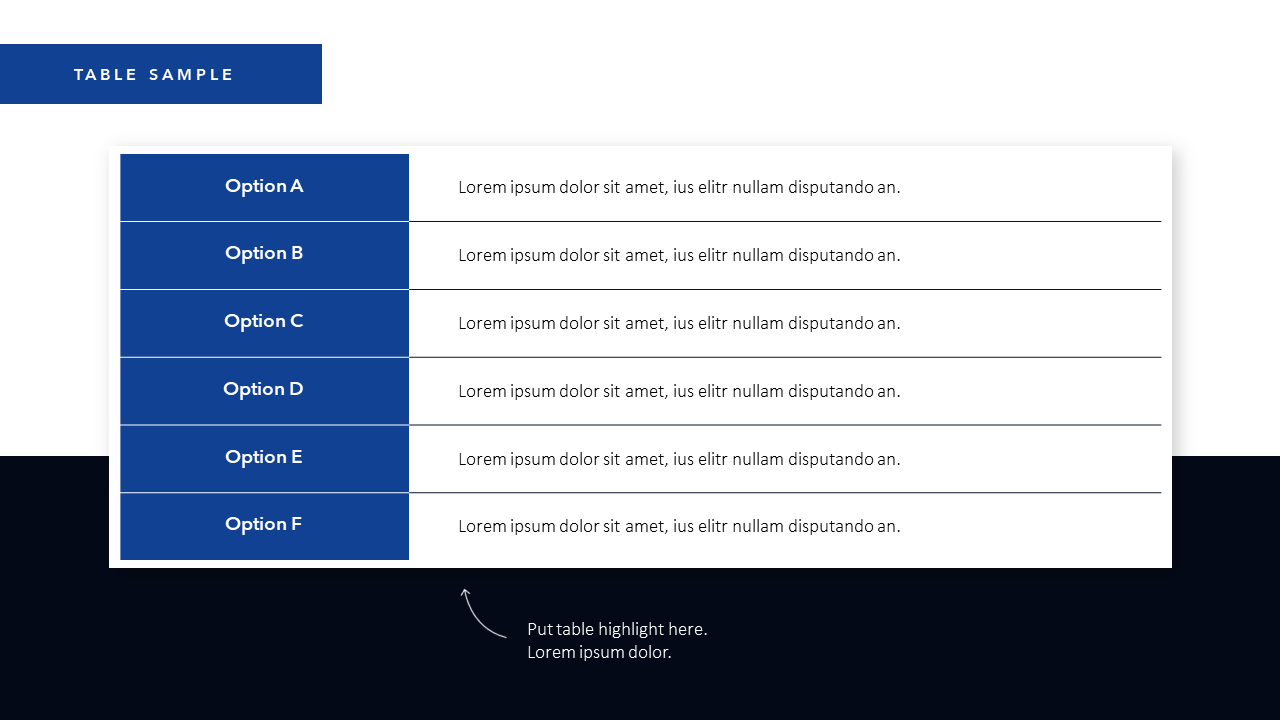 Table with Check Marks PPT Template