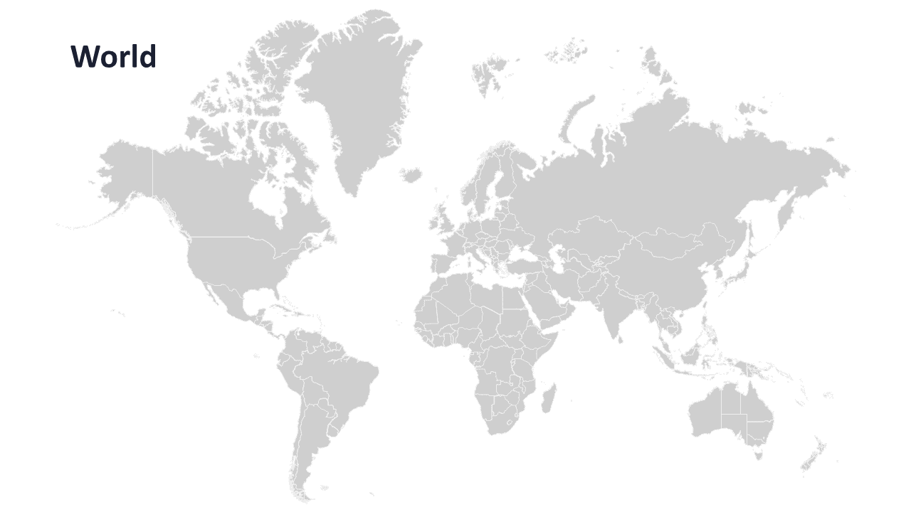 Editable World Map PPT Slide