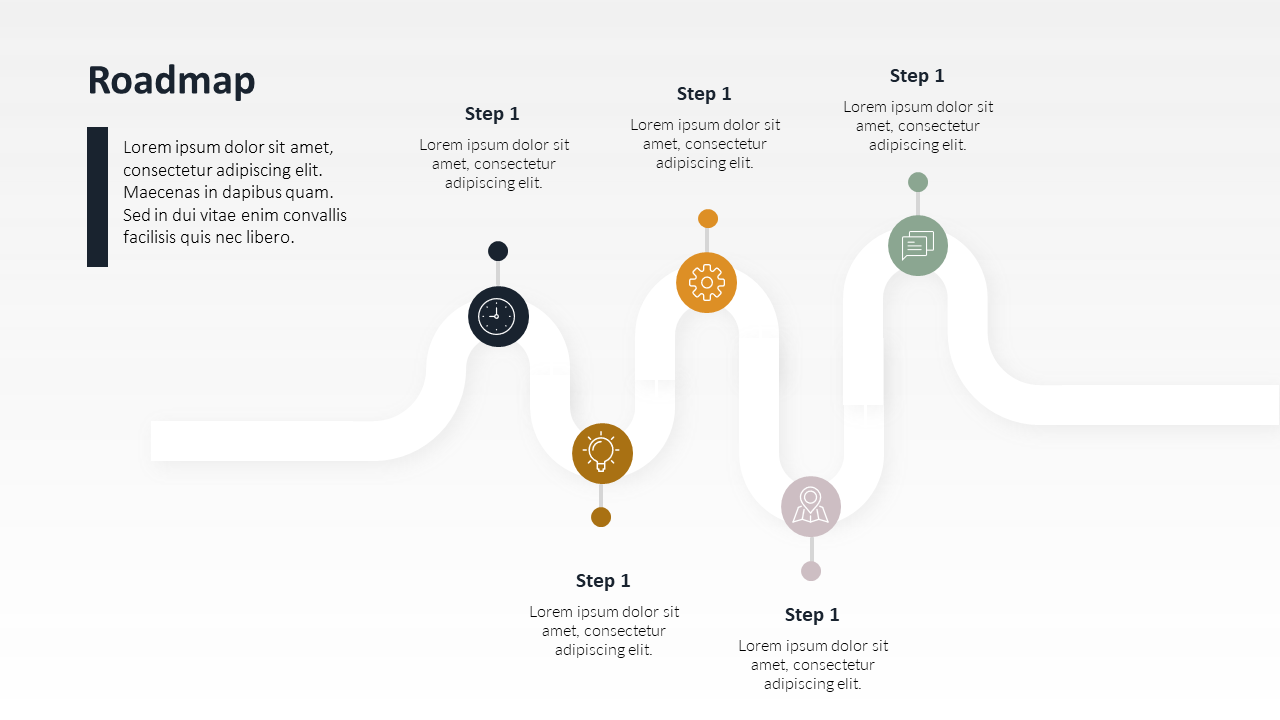5 Step Roadmap PPT Slide