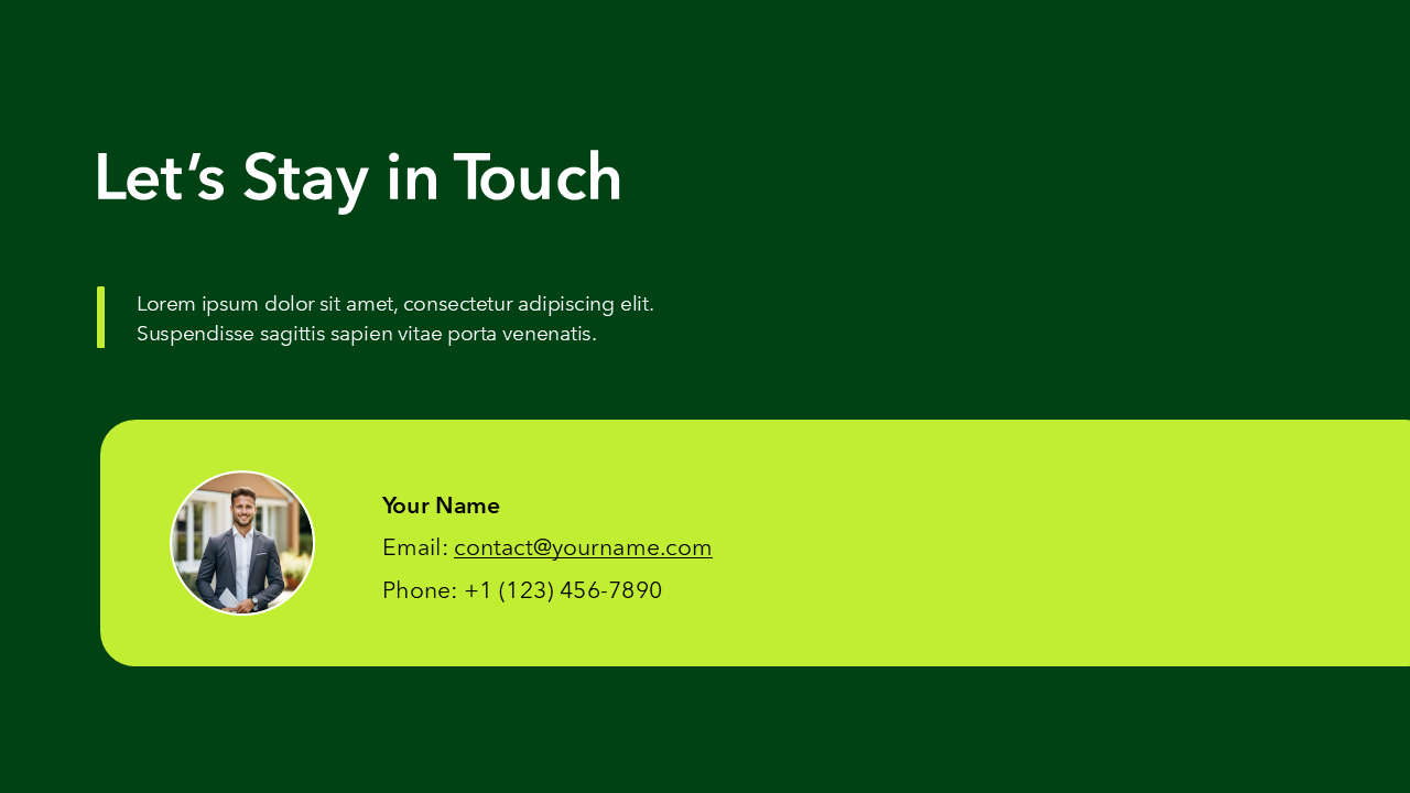Project Presentation Template