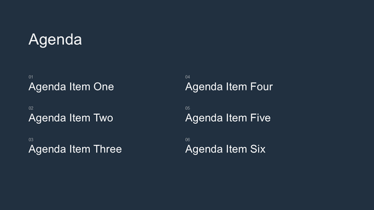 PowerPoint Agenda Slide