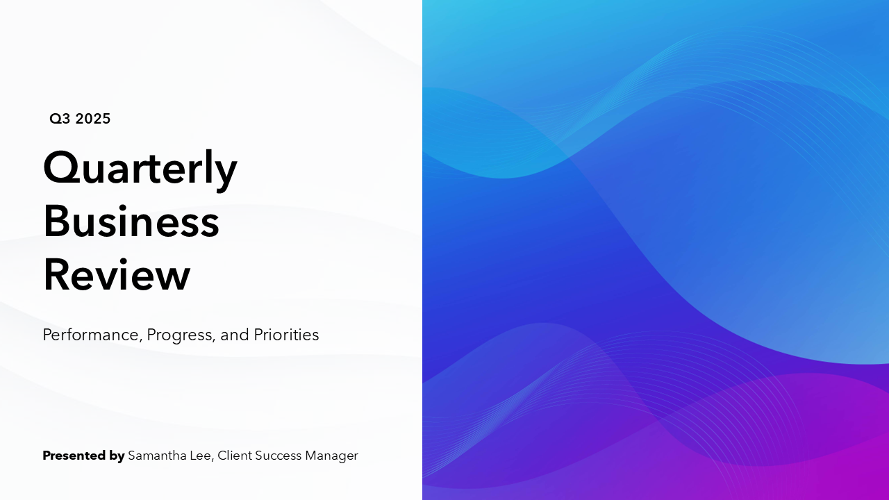 Quarterly Business Review Template - IN BLUE