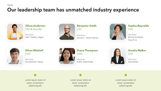 Pitch Deck Team Slide