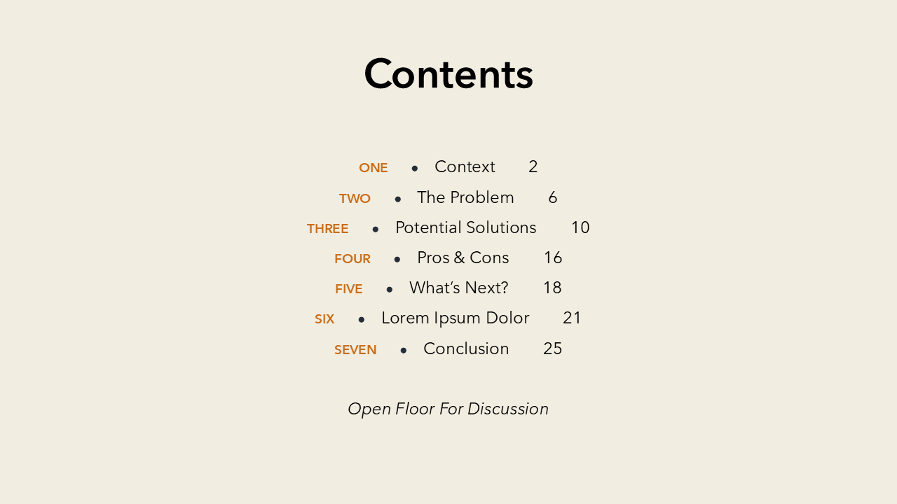 Contents Slide