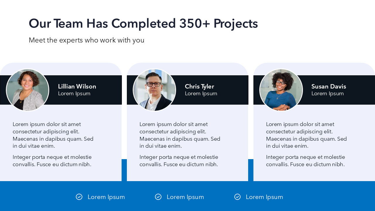 Three Person Team Slide PPT
