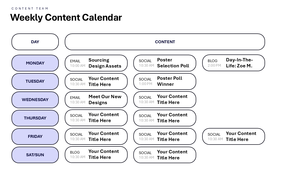 Weekly Calendar Slide