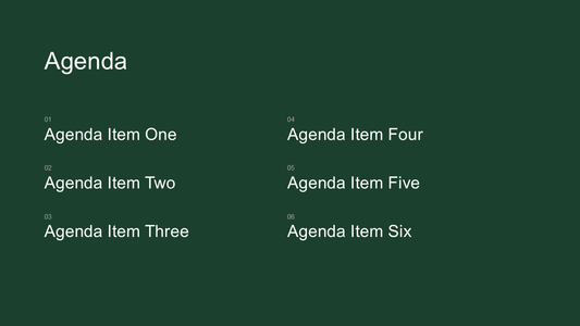 PowerPoint Agenda Slide