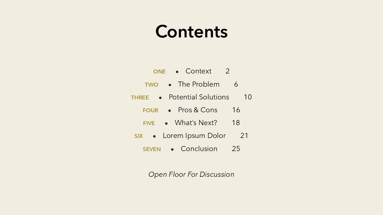 Contents Slide