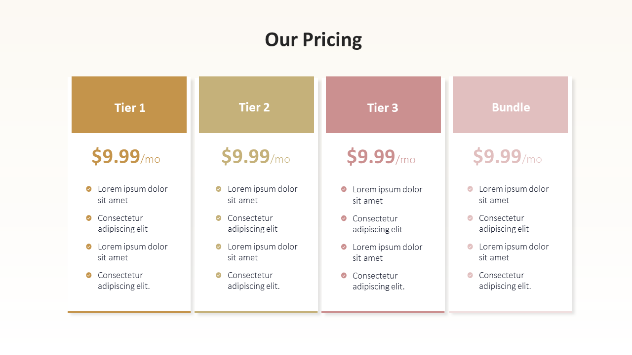 Our Pricing Slide Template