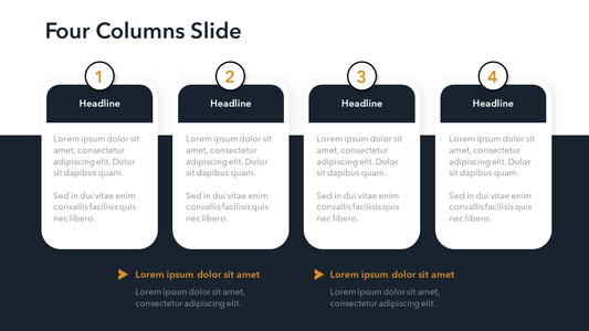 Minimalist Four Columns Slide Template
