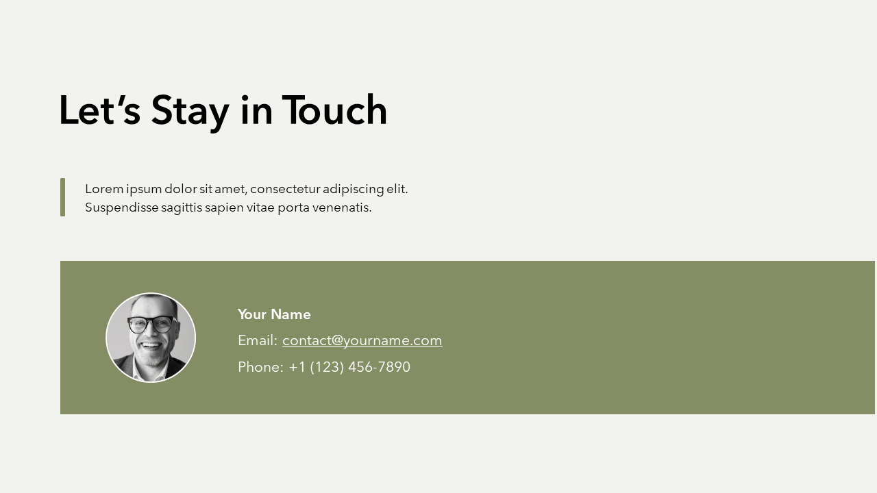 Stay In Touch Slide
