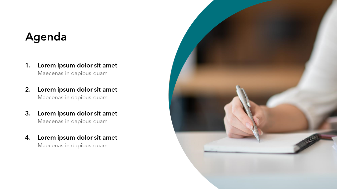 Agenda Slide Template with Image