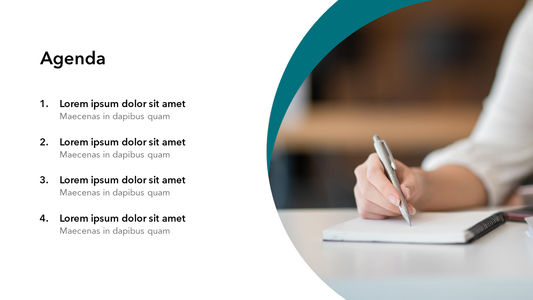 Agenda Slide Template with Image