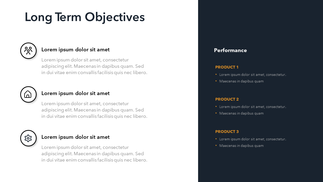 Long Term Objectives Slide Template