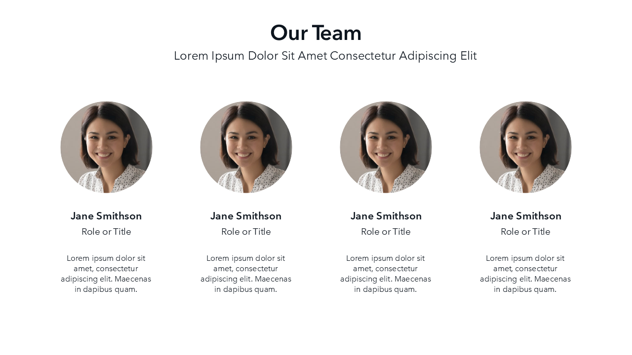 Our Team PPT Slide