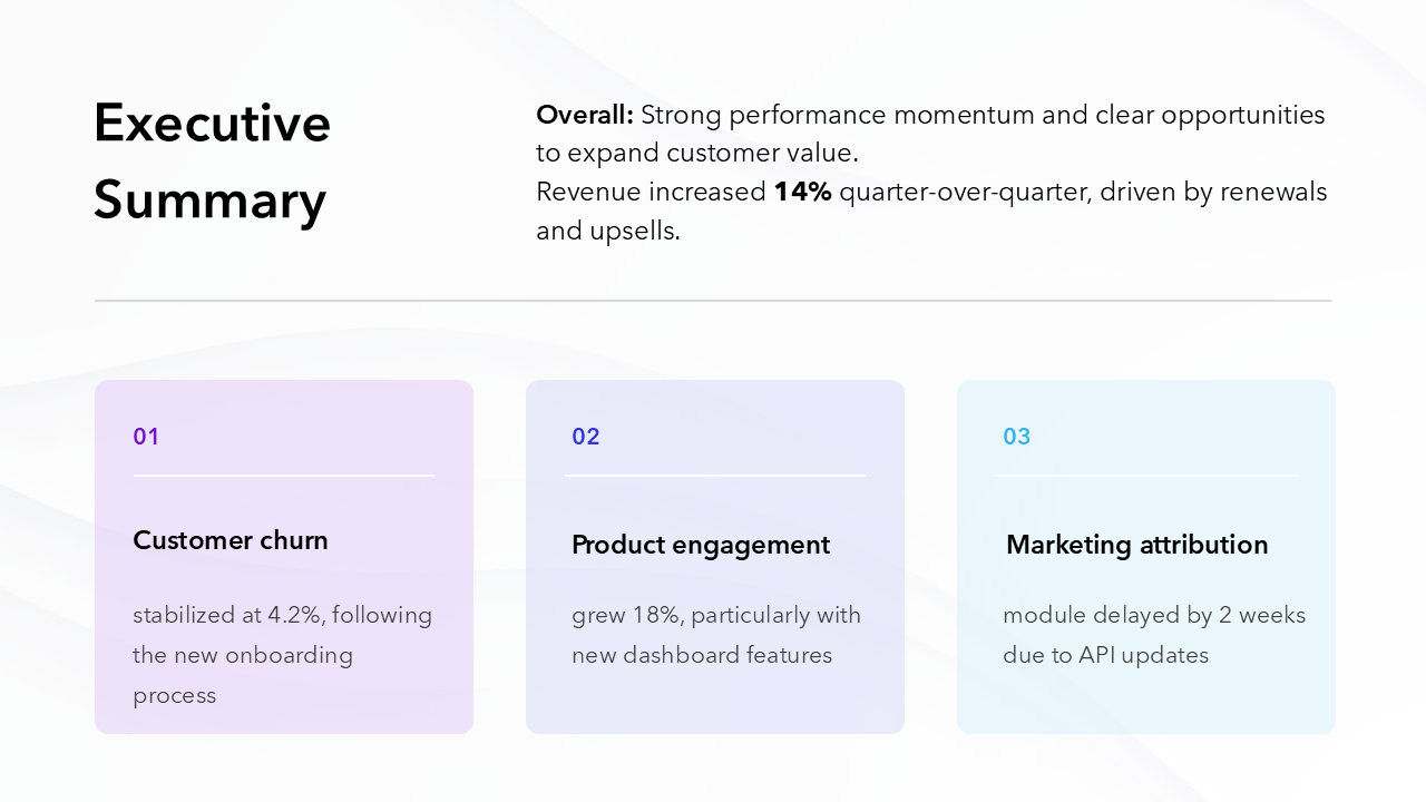 Quarterly Business Review Template - IN BLUE