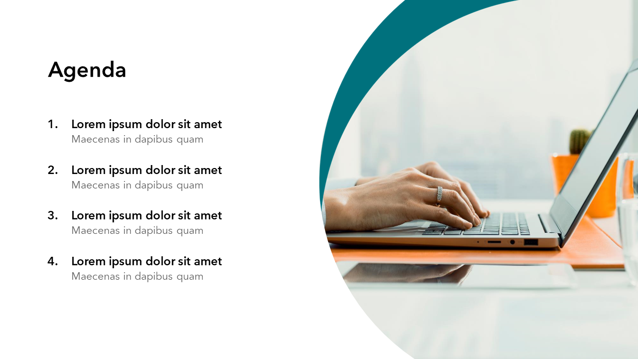 Agenda Slide Template with Image