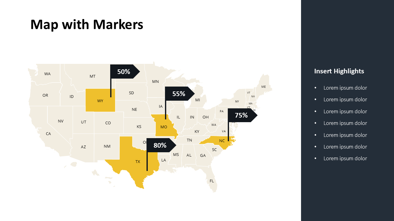 Editable US Map Slide