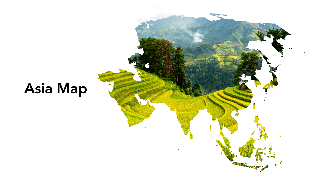 Asia Map PPT Slides