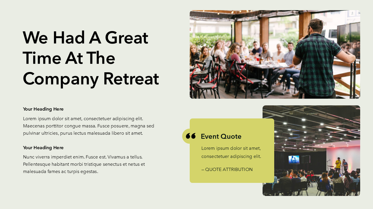 Event Recap Slides