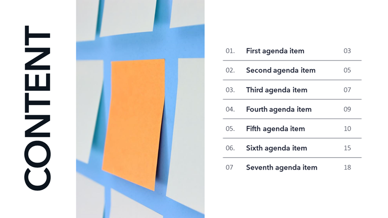 Table of Contents Slide Template - PowerPoint and Google Slides