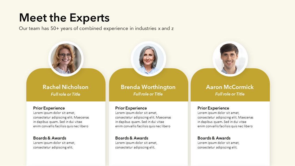 Team Biographies Slide