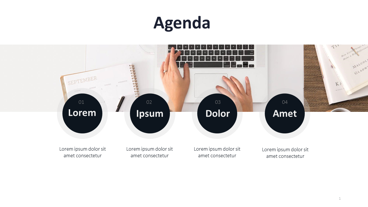 Agenda Slide Template with Image