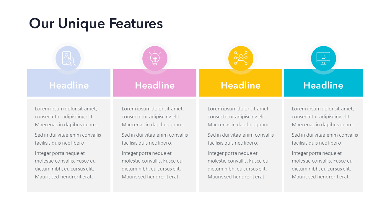Unique Features Slide Template | PowerPoint Download