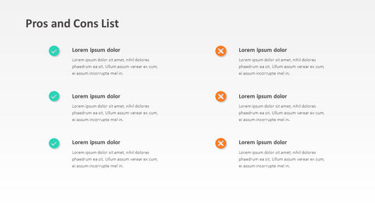 Pros and Cons List PPT Slide