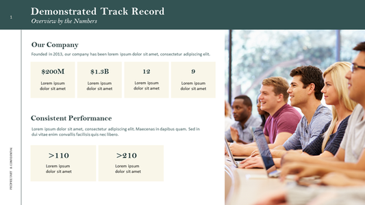 Demonstrated track record slide template