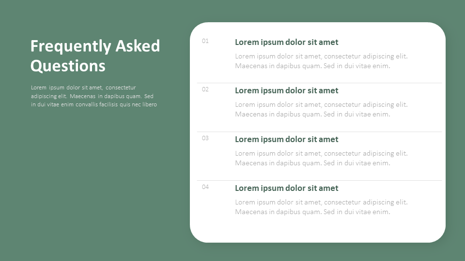 FAQs Slide Template | PowerPoint or Google Slides