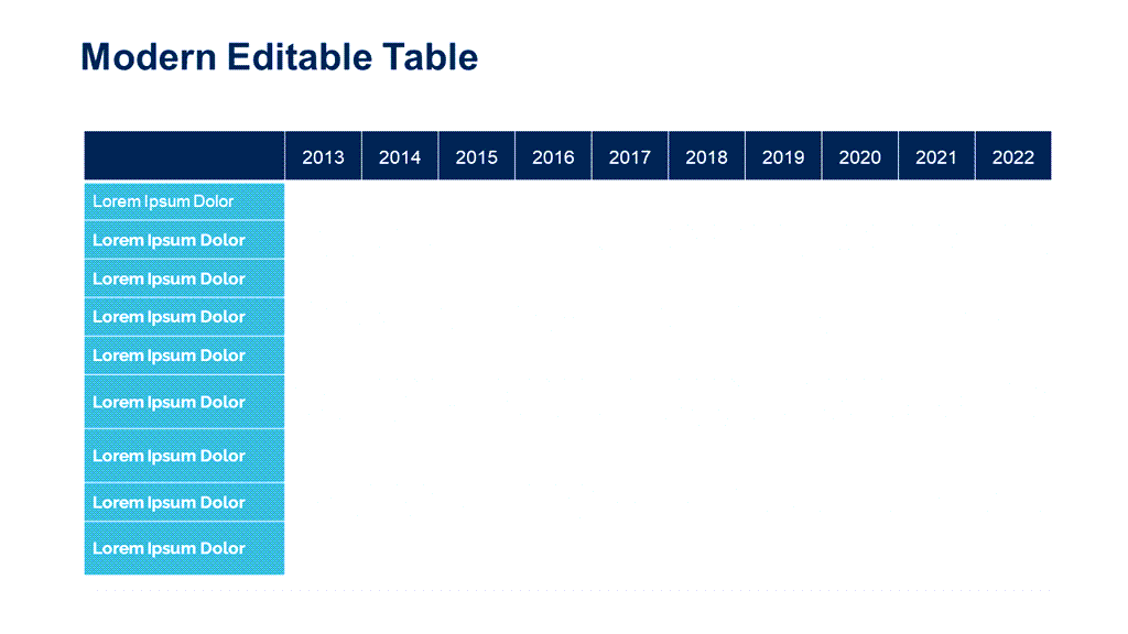 PPT Table Template | PowerPoint and Google Slide