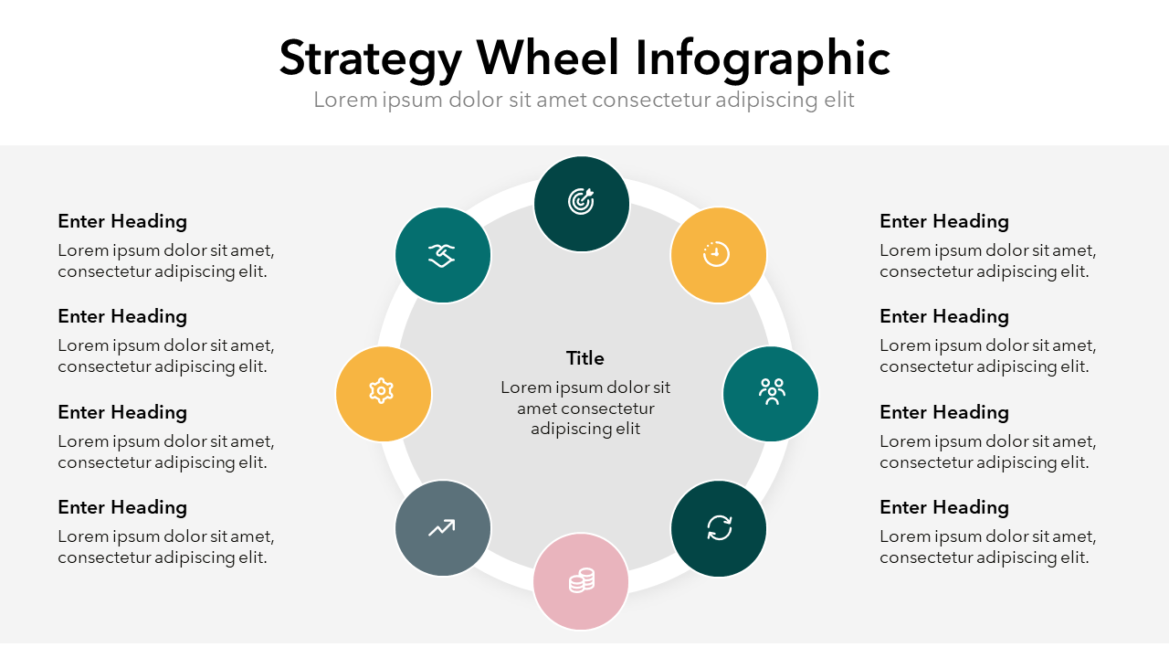 Strategy Wheel Infographic Slide Template