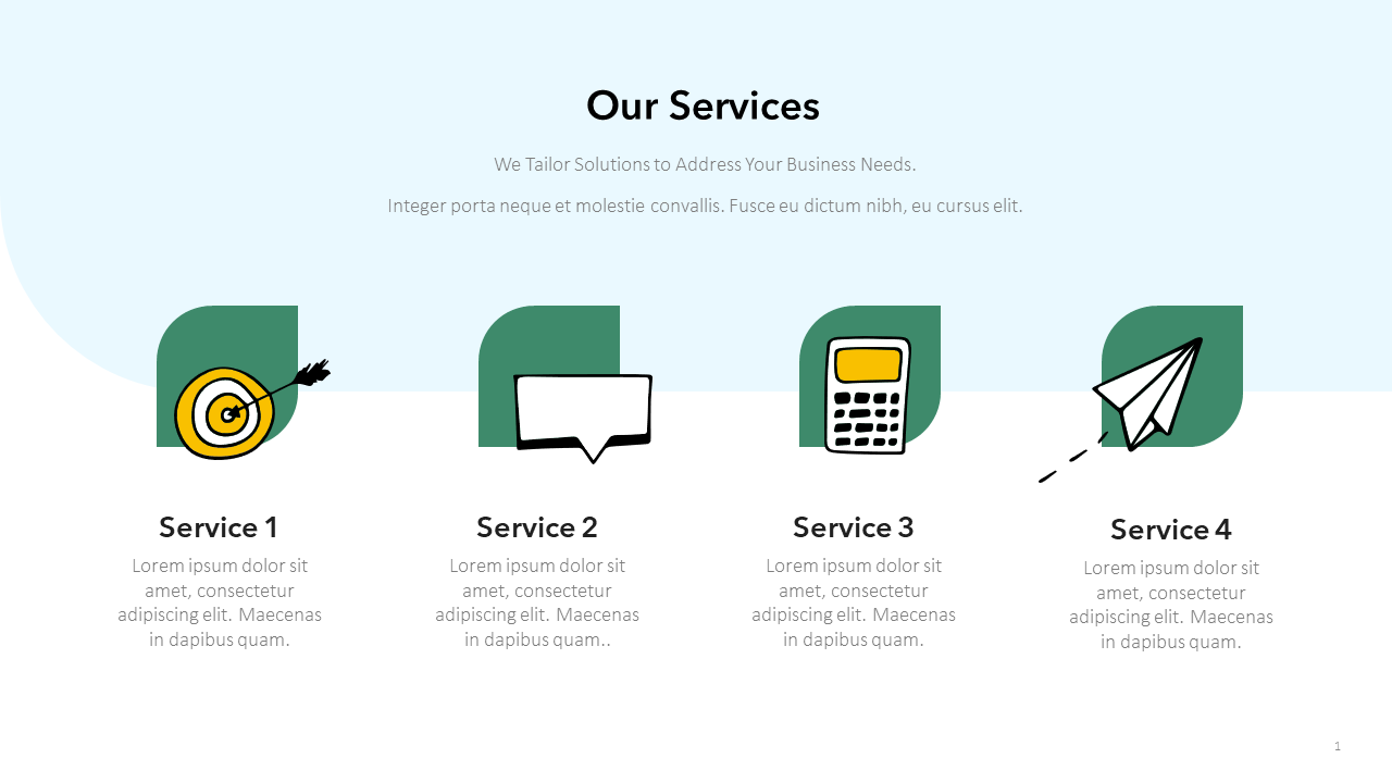 Slide Example Services List Our Services Slide Template | PowerPoint or Google Slides