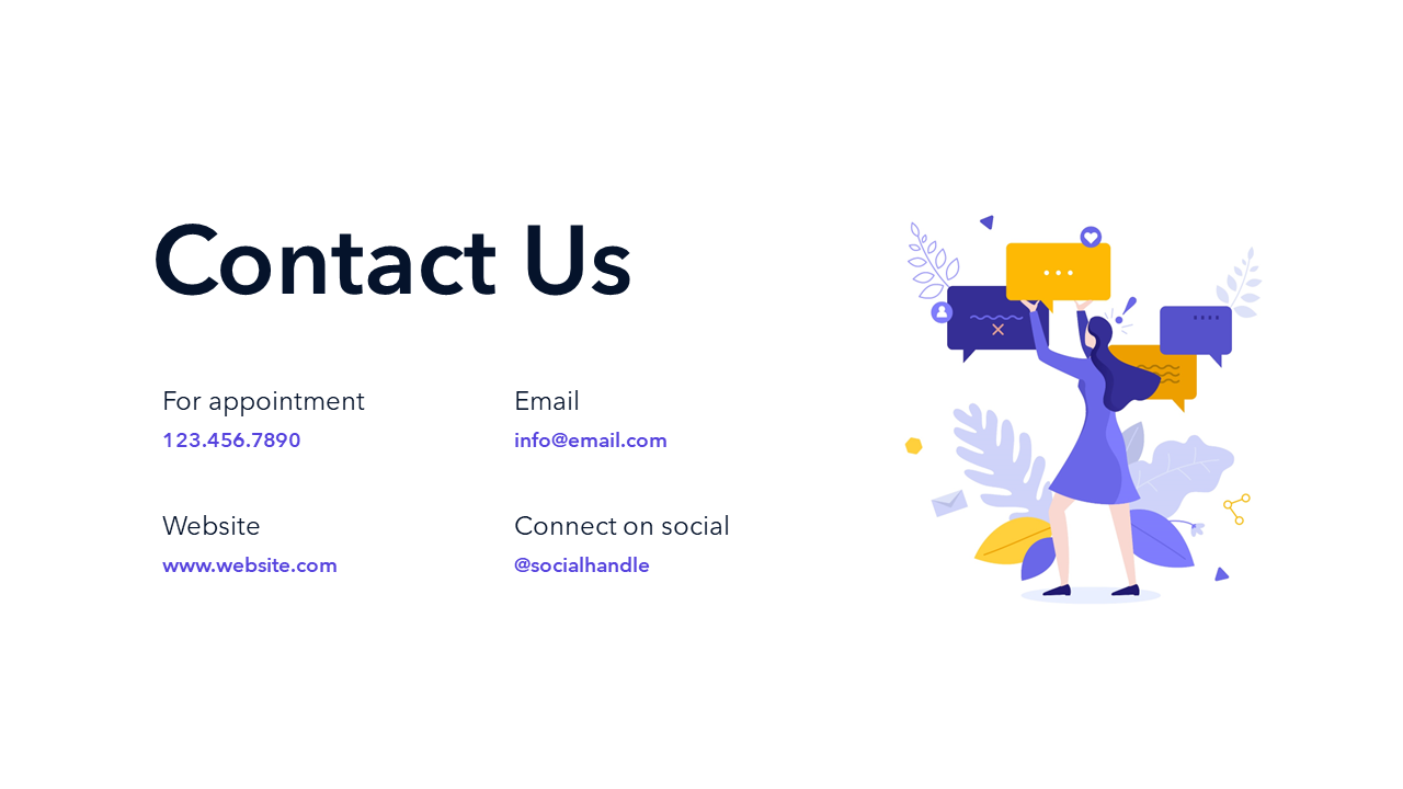 Contact Us Slide Template | PowerPoint | Google Slide