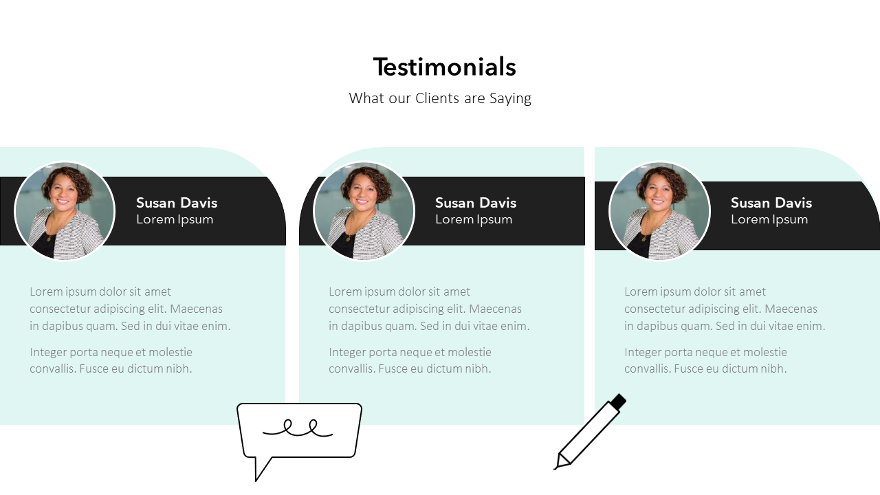 Client Testimonials Slide Template