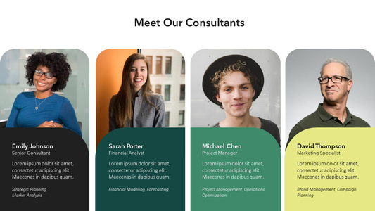 Meet our consultants slide template