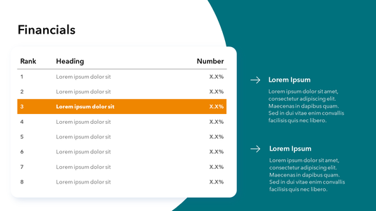 Financials Slide Template