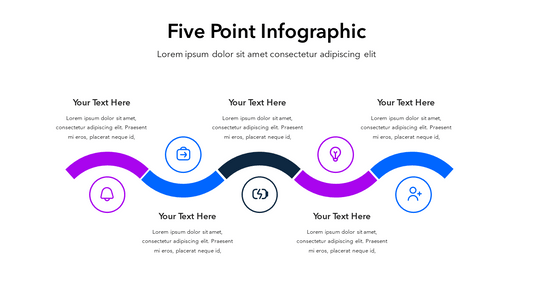 Five Point Infographic Slide