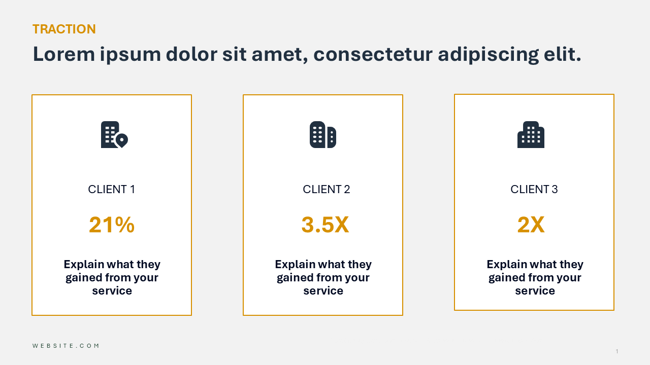 Client Success Slide - Three Columns
