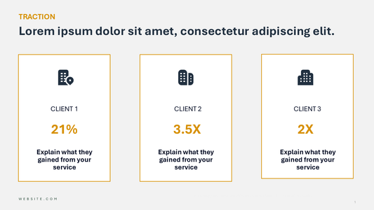 Client Success Slide - Three Columns
