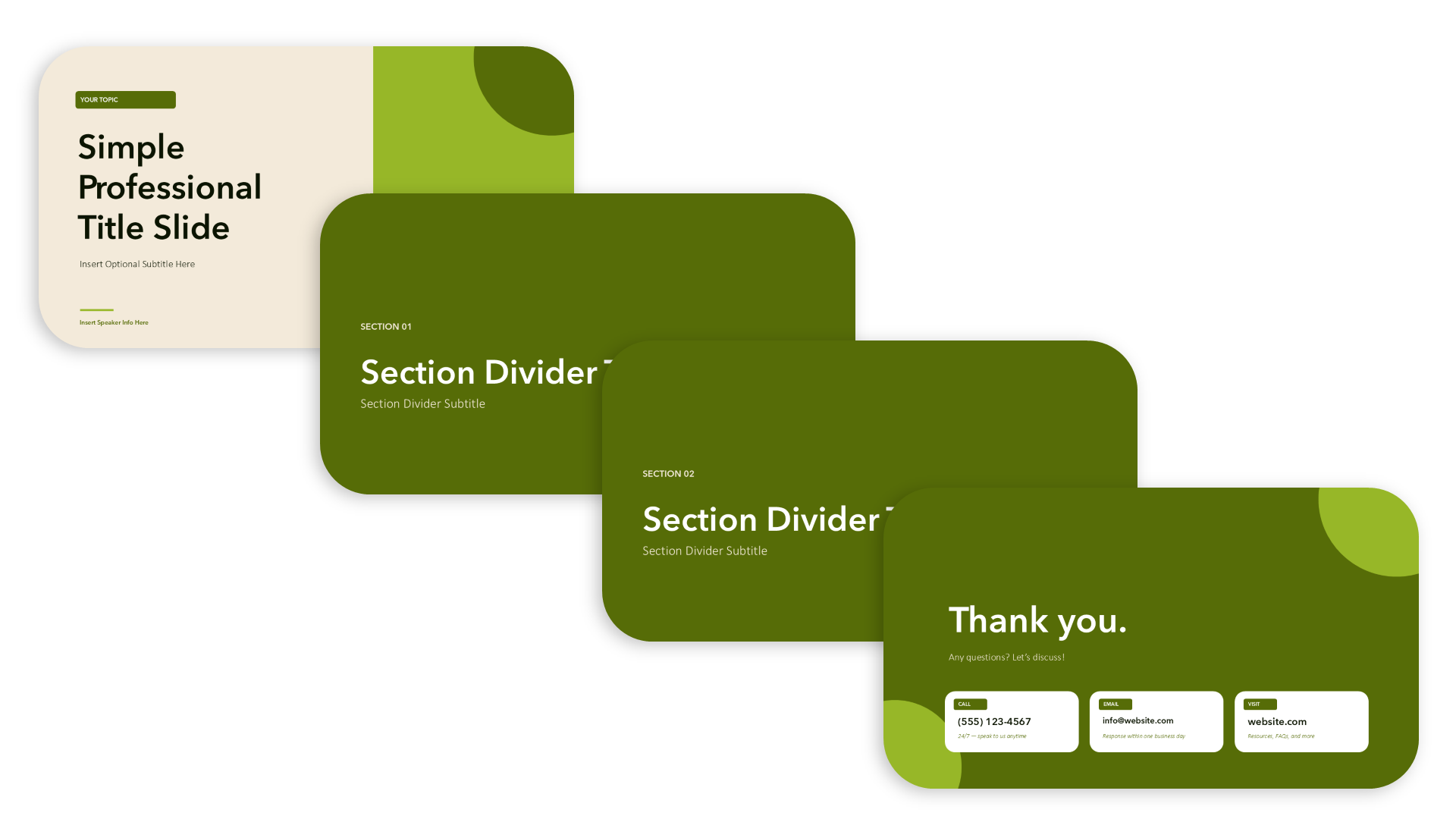 Title & End Slides for PowerPoint in Green