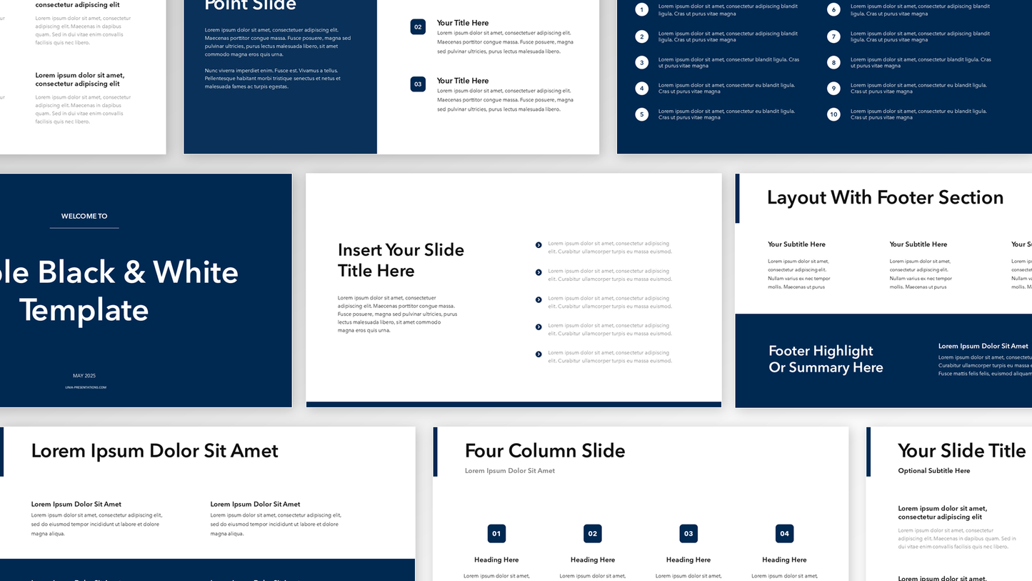 Simple Black & White PowerPoint Template