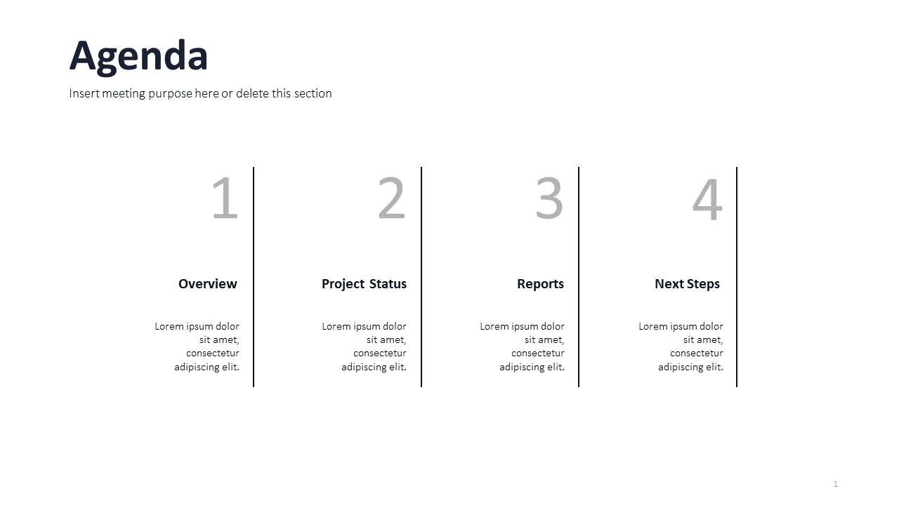 Short Agenda Slide Template